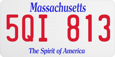 MA license plate 5QI813