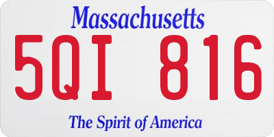 MA license plate 5QI816