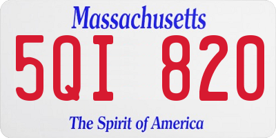 MA license plate 5QI820
