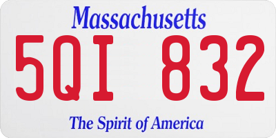 MA license plate 5QI832