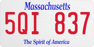 MA license plate 5QI837