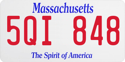 MA license plate 5QI848