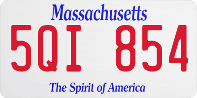 MA license plate 5QI854