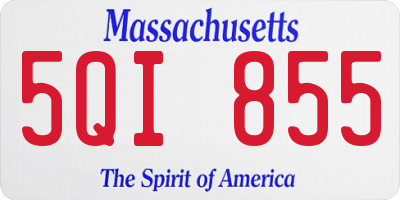 MA license plate 5QI855