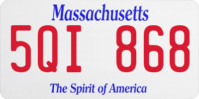 MA license plate 5QI868