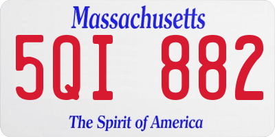 MA license plate 5QI882