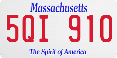 MA license plate 5QI910