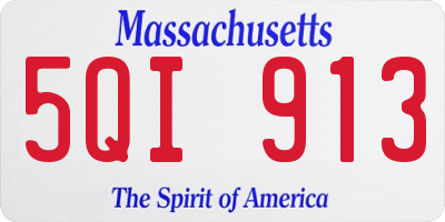 MA license plate 5QI913