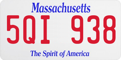 MA license plate 5QI938