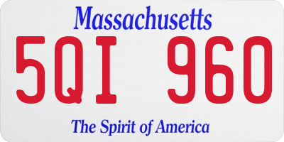 MA license plate 5QI960