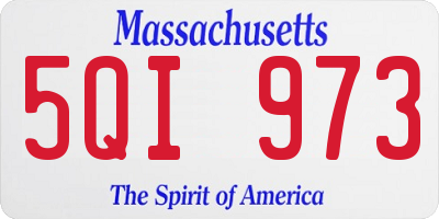 MA license plate 5QI973