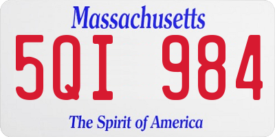MA license plate 5QI984