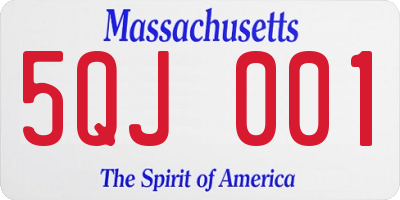 MA license plate 5QJ001