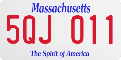 MA license plate 5QJ011