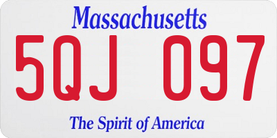 MA license plate 5QJ097