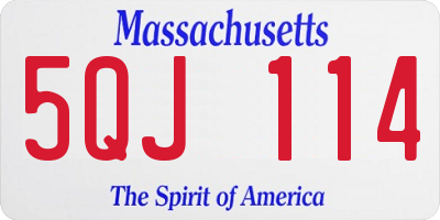 MA license plate 5QJ114