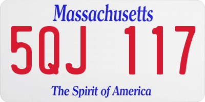 MA license plate 5QJ117