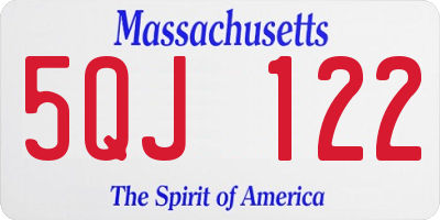 MA license plate 5QJ122