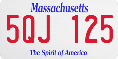 MA license plate 5QJ125