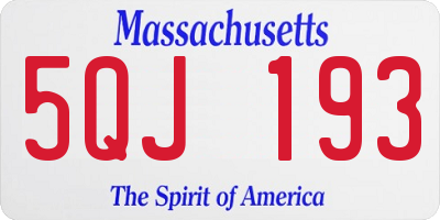 MA license plate 5QJ193