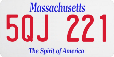 MA license plate 5QJ221