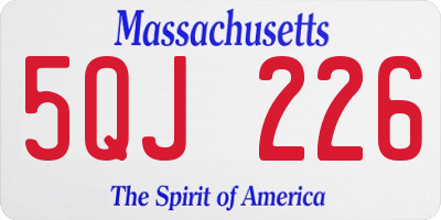 MA license plate 5QJ226