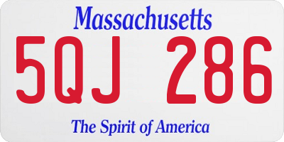 MA license plate 5QJ286