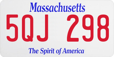MA license plate 5QJ298