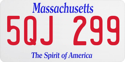 MA license plate 5QJ299