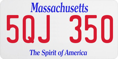 MA license plate 5QJ350