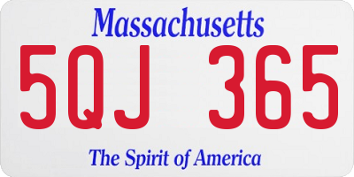 MA license plate 5QJ365
