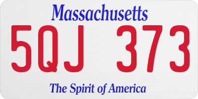 MA license plate 5QJ373