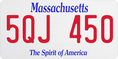 MA license plate 5QJ450