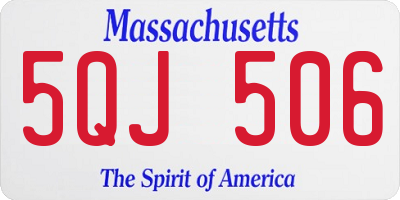 MA license plate 5QJ506