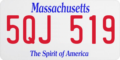 MA license plate 5QJ519