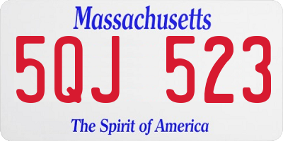 MA license plate 5QJ523