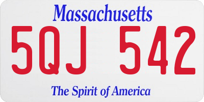 MA license plate 5QJ542