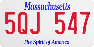 MA license plate 5QJ547