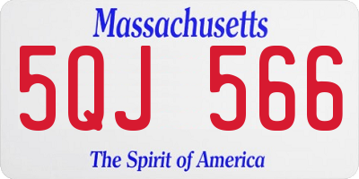 MA license plate 5QJ566