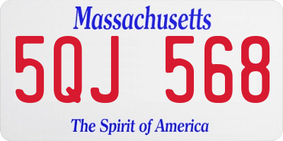 MA license plate 5QJ568