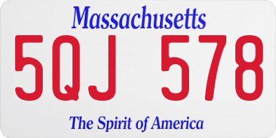 MA license plate 5QJ578