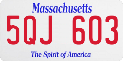 MA license plate 5QJ603