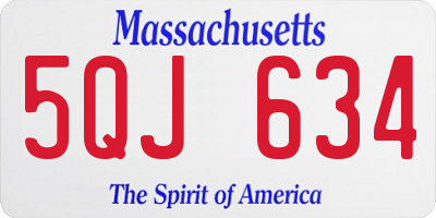 MA license plate 5QJ634