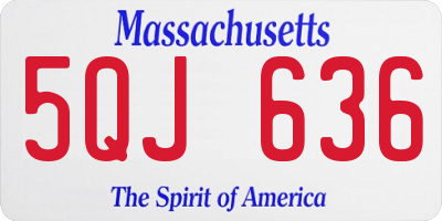 MA license plate 5QJ636