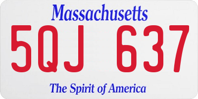 MA license plate 5QJ637