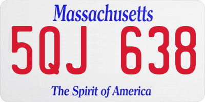 MA license plate 5QJ638