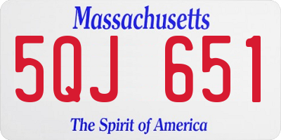MA license plate 5QJ651