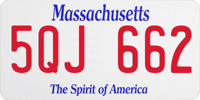 MA license plate 5QJ662