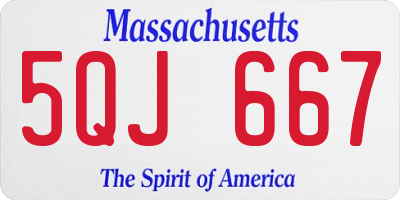 MA license plate 5QJ667