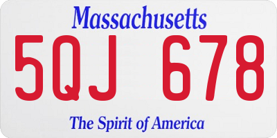 MA license plate 5QJ678